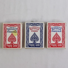 Lot Of 3 Maverick Playing Cards Pinochle Plastic Coated (Opened, Complete)