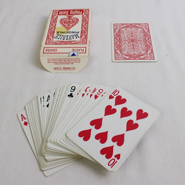 Lot Of 3 Maverick Playing Cards Pinochle Plastic Coated (Opened, Complete)