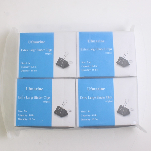 Lot Of 4 Ufmarine Extra Large Binder Clips Original Size 2" 10 Pcs