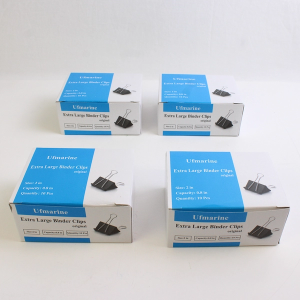 Lot Of 4 Ufmarine Extra Large Binder Clips Original Size 2" 10 Pcs