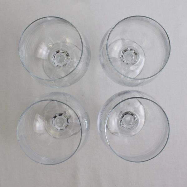 Lot Of 4 Import Assoc Claudia Pattern Water Goblet Clear Glass 6.5" Tall