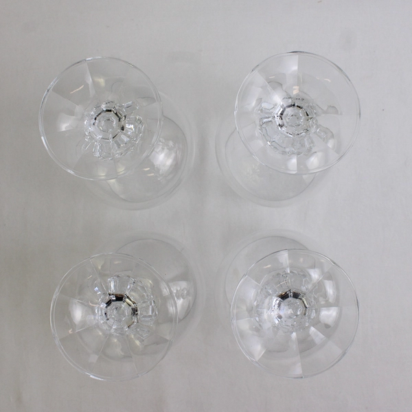 Lot Of 4 Import Assoc Claudia Pattern Water Goblet Clear Glass 6.5" Tall