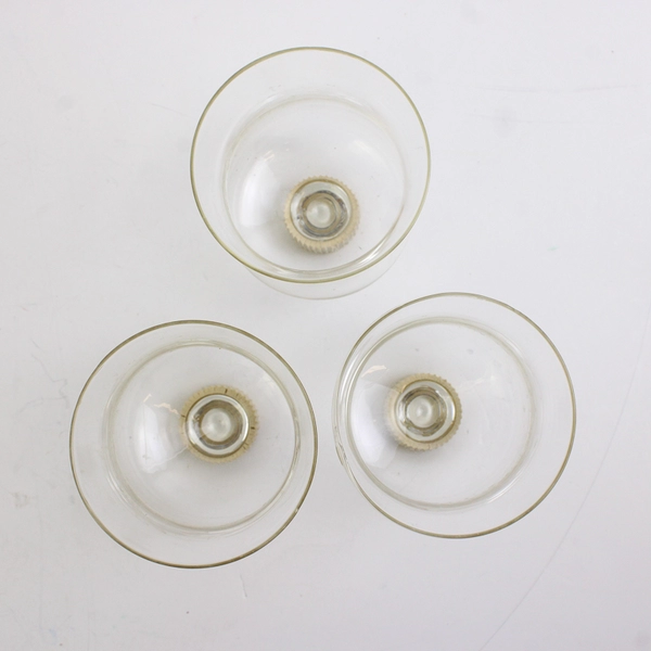 Lot Of 3 Unbranded Matching Tulip Shaped Clear Glass Votive Candle Holders 3.25"
