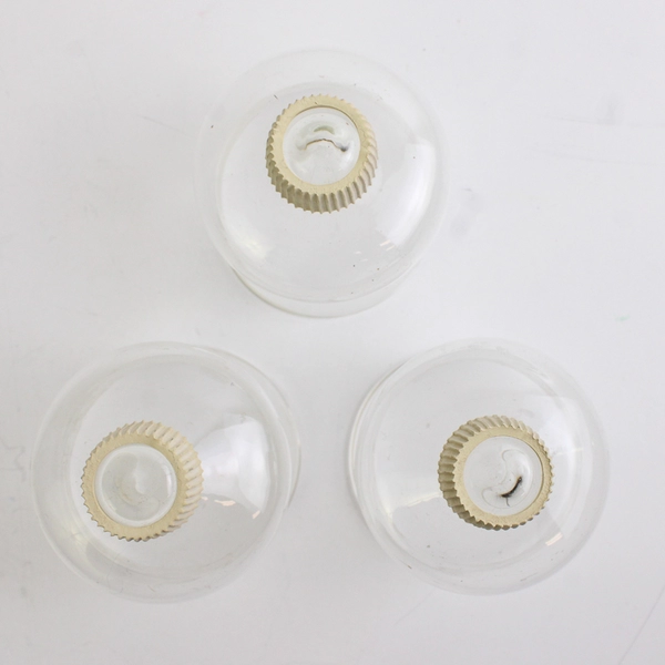 Lot Of 3 Unbranded Matching Tulip Shaped Clear Glass Votive Candle Holders 3.25"