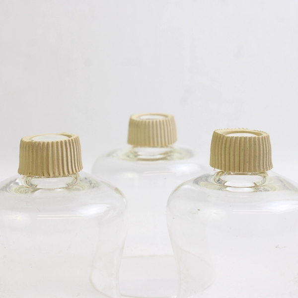 Lot Of 3 Unbranded Matching Tulip Shaped Clear Glass Votive Candle Holders 3.25"