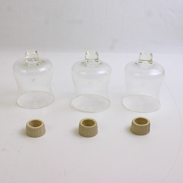 Lot Of 3 Unbranded Matching Tulip Shaped Clear Glass Votive Candle Holders 3.25"