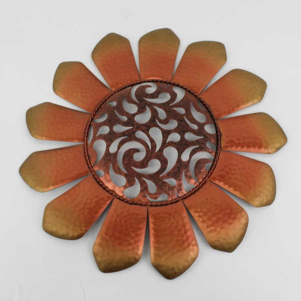 Copper Metal Art Sunflower Wall Hanging 18.5 "
