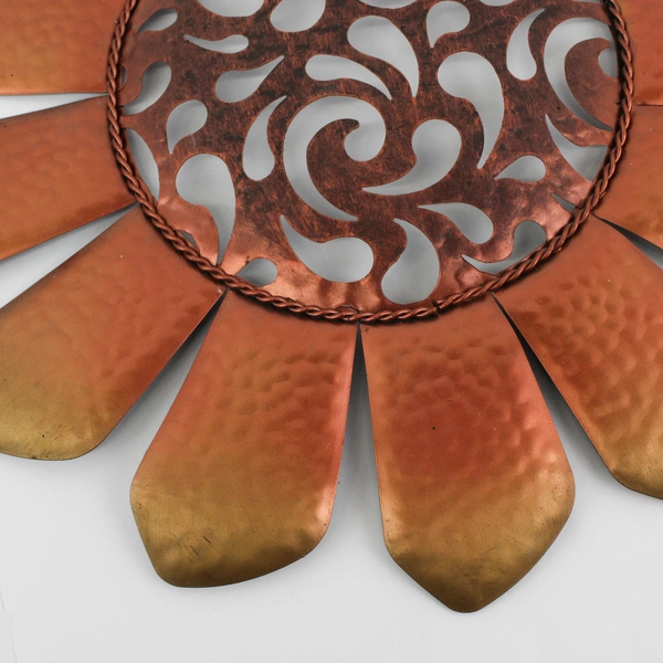Copper Metal Art Sunflower Wall Hanging 18.5 "