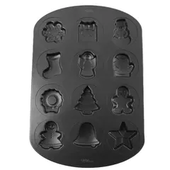 Wilton Holiday Cookie Mold Sheet Baking Pan Christmas Snowflake Bell Tree