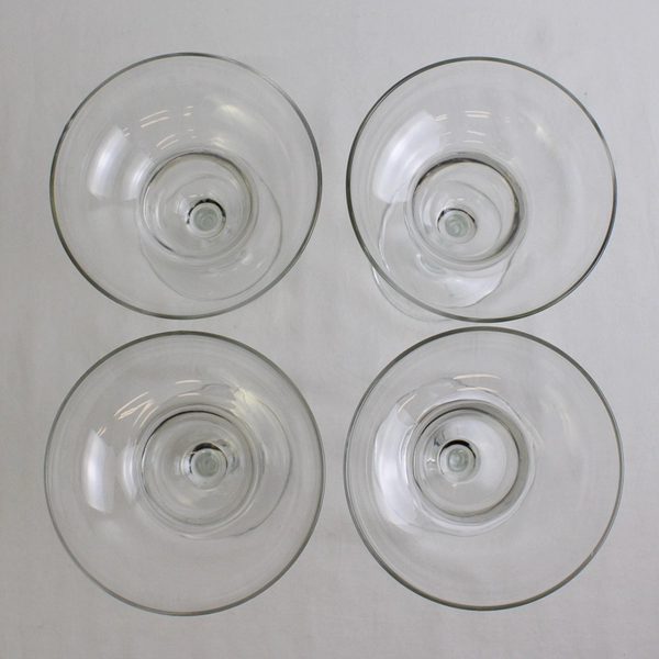 Lot Of 4 Unbranded/Unmarked Matching Clear Glass Margarita Glasses 6.75" Tall