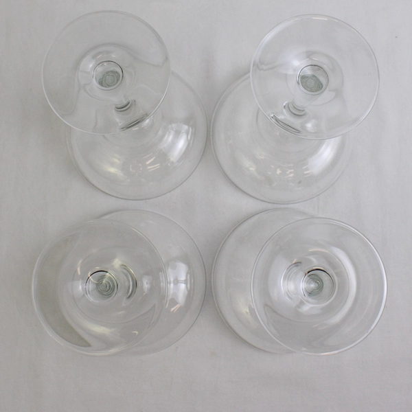 Lot Of 4 Unbranded/Unmarked Matching Clear Glass Margarita Glasses 6.75" Tall