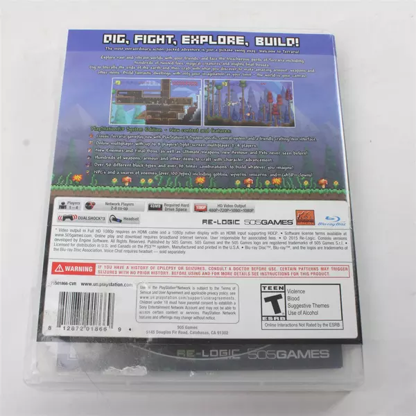 Terraria PS3 Video Game Multiplayer Crafting & Exploration