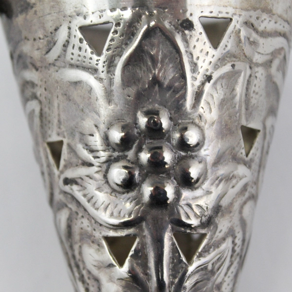 Vintage Silver Plated Tussie Mussie Cone Shaped Nosegay Hanging Vase or Basket