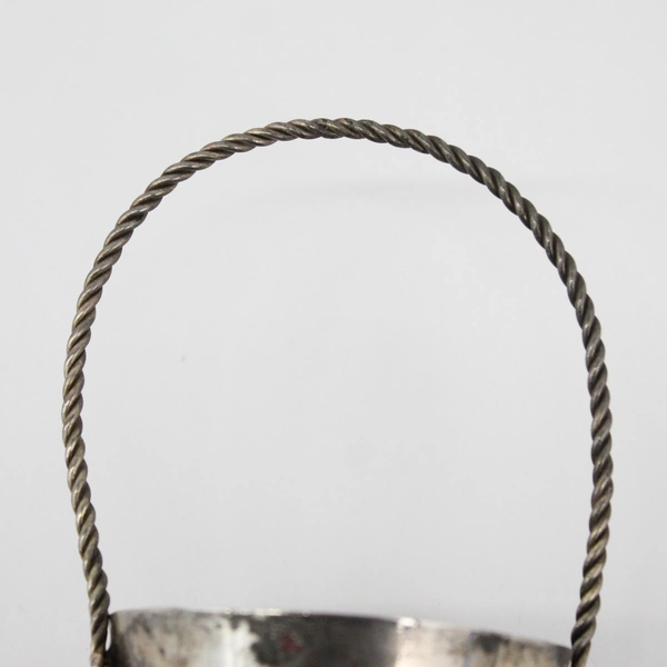 Vintage Silver Plated Tussie Mussie Cone Shaped Nosegay Hanging Vase or Basket