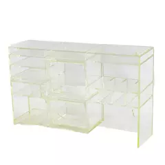 Clear Plastic Organizer Wall-Mount Desktop Makeup Craft Storage Bin