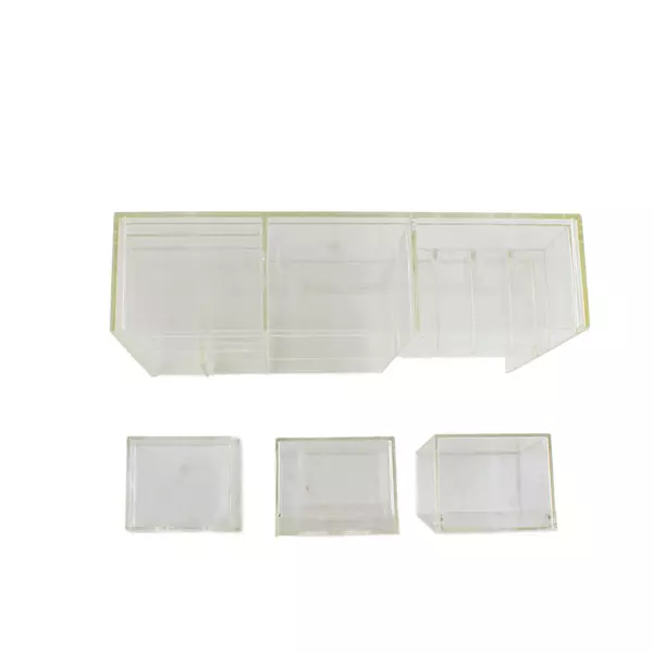 Clear Plastic Organizer Wall-Mount Desktop Makeup Craft Storage Bin
