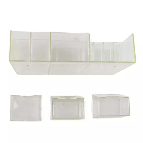 Clear Plastic Organizer Wall-Mount Desktop Makeup Craft Storage Bin