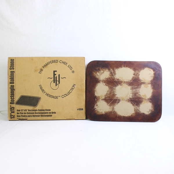 Pampered Chef Family Heritage Collection 12" x 15" Rectangle Baking Stone #1350