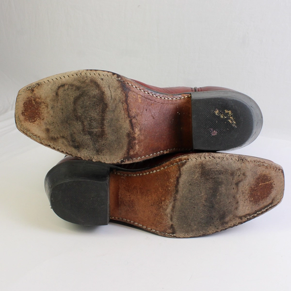 Abilene Women's 7 1/2 M Black and Red Square Pointed Toe Cowboy Boots