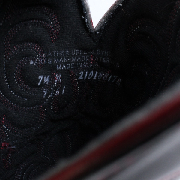 Abilene Women's 7 1/2 M Black and Red Square Pointed Toe Cowboy Boots