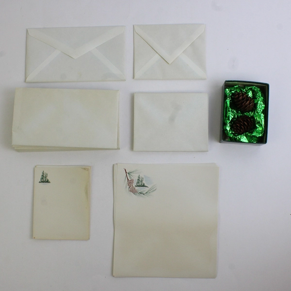 Vintage Cape Shore Pine Cone Stationery Partly Used