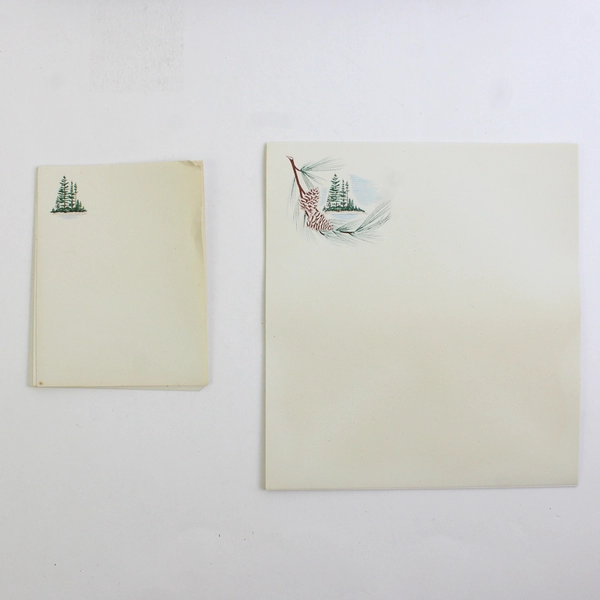 Vintage Cape Shore Pine Cone Stationery Partly Used