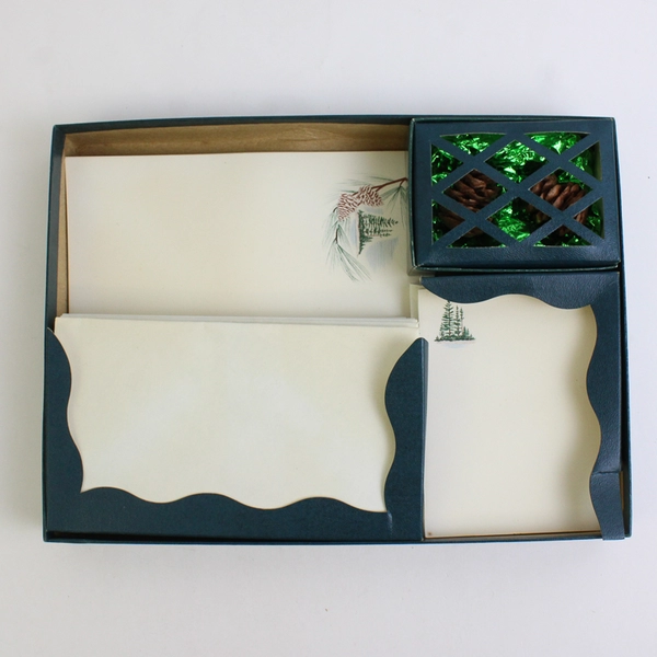 Vintage Cape Shore Pine Cone Stationery Partly Used