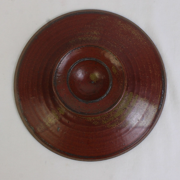 Handmade Redware Pottery Footed Clay Dish 8.5"