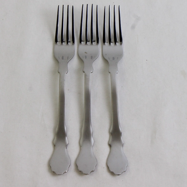 Lot of 3 Ikea Stainless Flatware Cocktail Forks 6.5" Unknown Pattern HTF Good