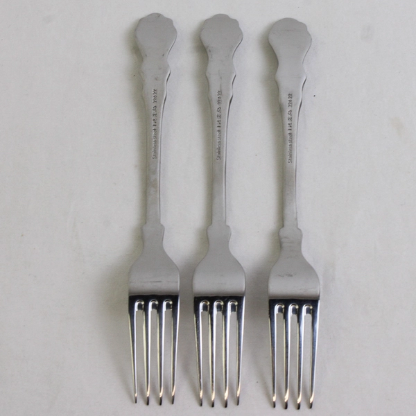 Lot of 3 Ikea Stainless Flatware Cocktail Forks 6.5" Unknown Pattern HTF Good