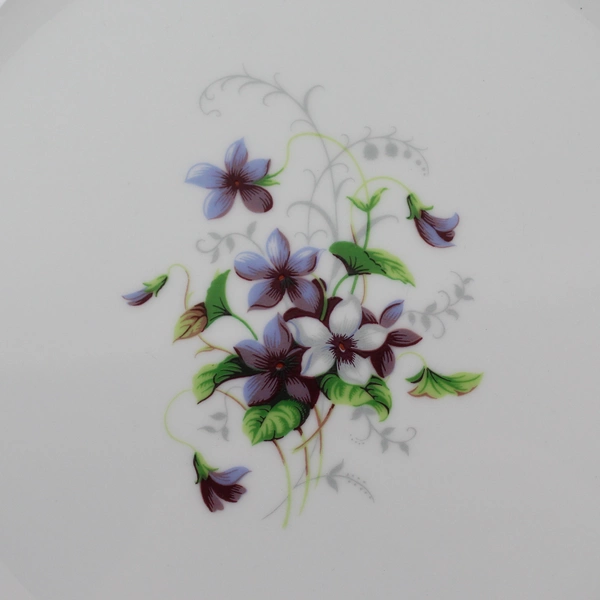 1978-79 Royal Ann Order Of The Eastern Star Dinner Plate White With Violets