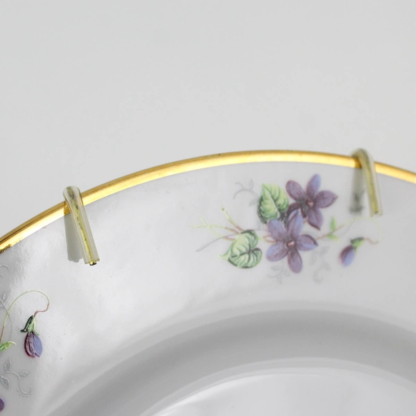 1978-79 Royal Ann Order Of The Eastern Star Dinner Plate White With Violets