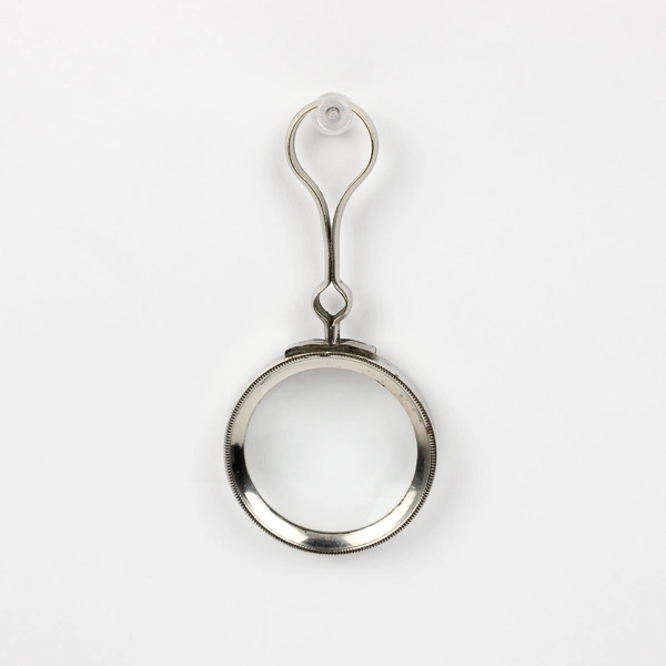 Vintage Art Deco Magnifying Glass Silver Tone Metal