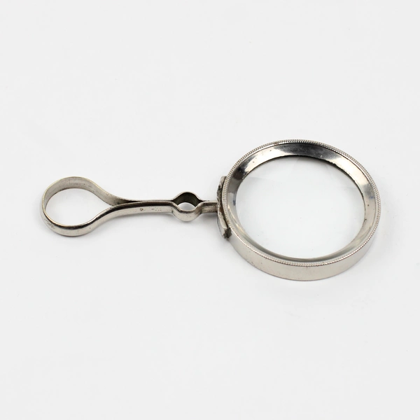 Vintage Art Deco Magnifying Glass Silver Tone Metal