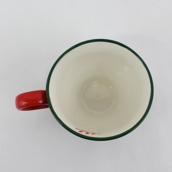 Potters Studio Green And Red Branch pattern Ceramic Footed Coffee Mug