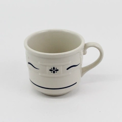 Longaberger Pottery Woven Traditions Blue Coffee Mug Cup 12 oz