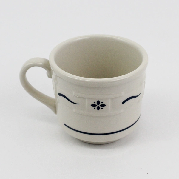 Longaberger Pottery Woven Traditions Blue Coffee Mug Cup 12 oz