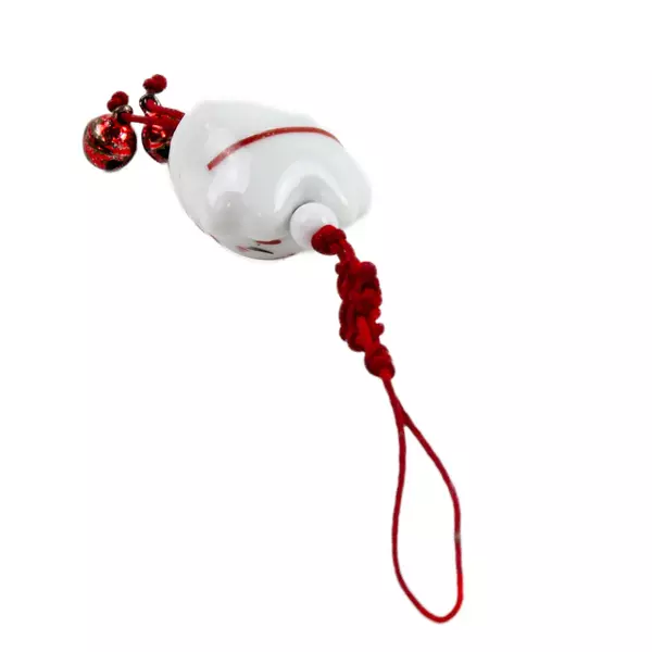 Japanese Ceramic Maneki Neko Lucky Cat Phone Charm Keyring