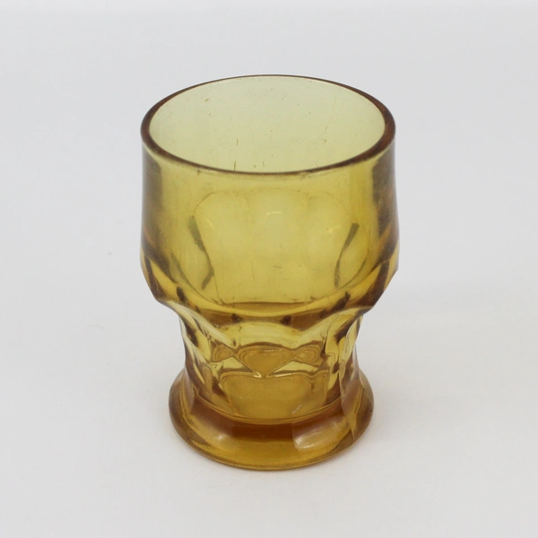 Set of 2 Anchor Hocking Georgian Honeycomb Amber Footed Goblets 4.25"