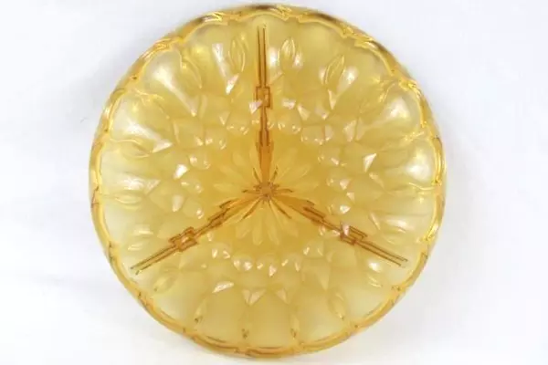 Anchor Hocking Fairfield 3 Part Divided Relish Dish Amber Glass 
