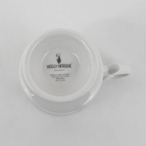 1973 Holly Hobbie Pedestal Porcelain Coffee Tea Mug Cup Japan 'A True Friend'