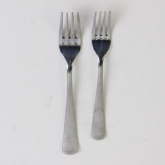 Lot of 2 IKEA Sedlig Pattern Forks 1 Dinner Fork (8.25") & 1 Salad Fork (7.25")