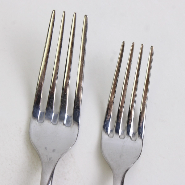 Lot of 2 IKEA Sedlig Pattern Forks 1 Dinner Fork (8.25") & 1 Salad Fork (7.25")