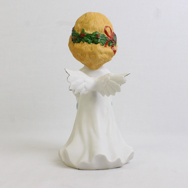 Vtg Porcelain Angel Music Box Christmas 'Hark The Herald Angels Sing' 8" Tall