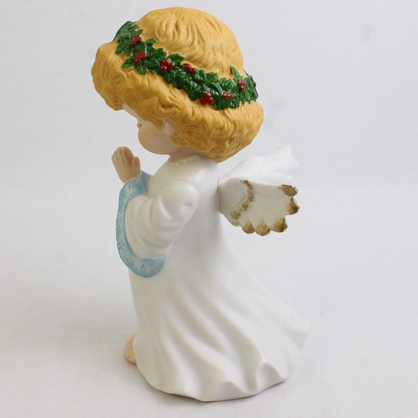 Vtg Porcelain Angel Music Box Christmas 'Hark The Herald Angels Sing' 8" Tall