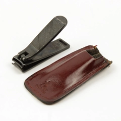 Concord Finger Nail Clippers with Brown Leather Sheath