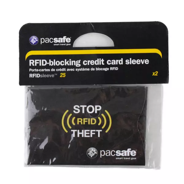Pacsafe RFID Blocking Credit Card Sleeve Slim Wallet Protector - New