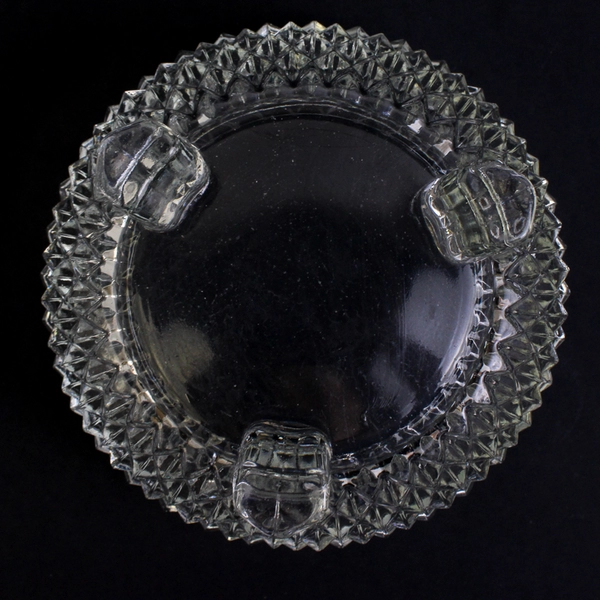 Vintage Indiana Glass Diamond Point 3-Toed Bowl Candy Dish 5"