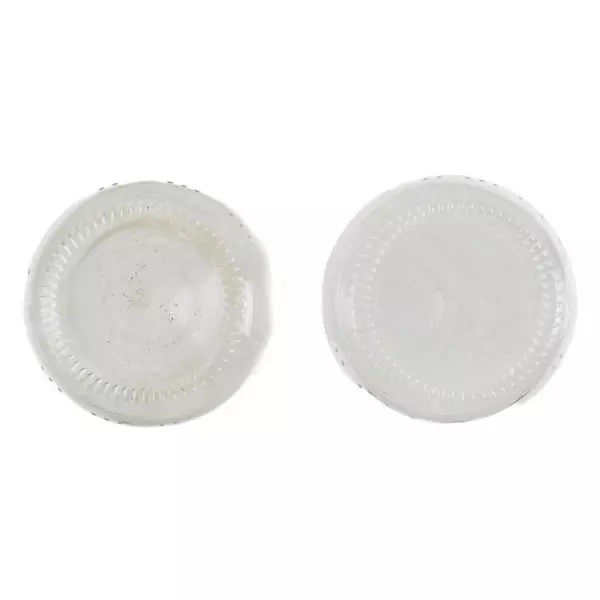 Set of 2 Clear Glass Juice Bottles Diamond Neck Vintage