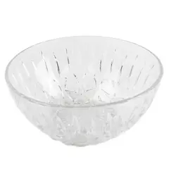 Vintage Pressed Glass Serving Bowl 6" Clear Patterned Salad Dessert